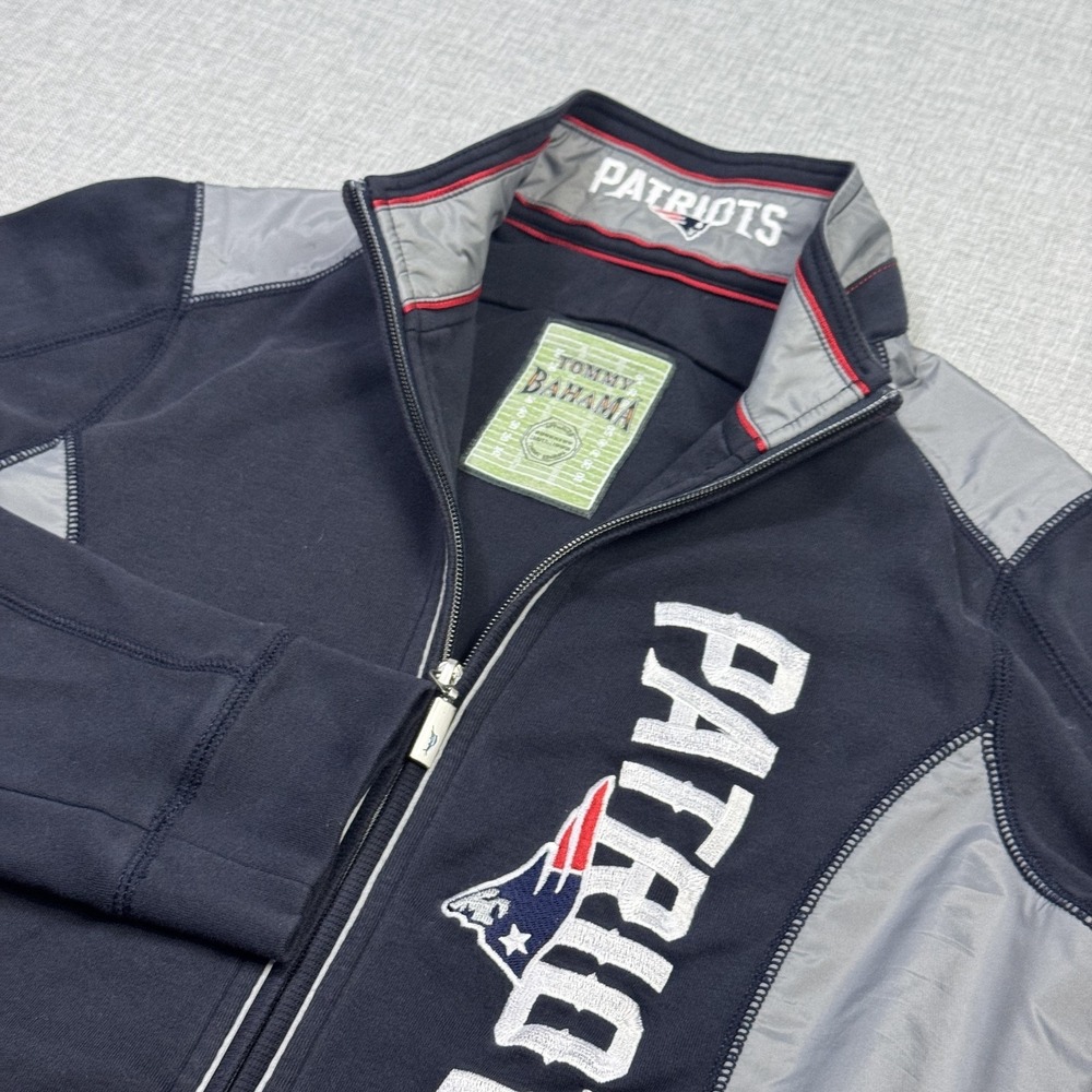 Tommy Bahama New England Patriots Full Zip Jacket Women Small Blue NFL Football